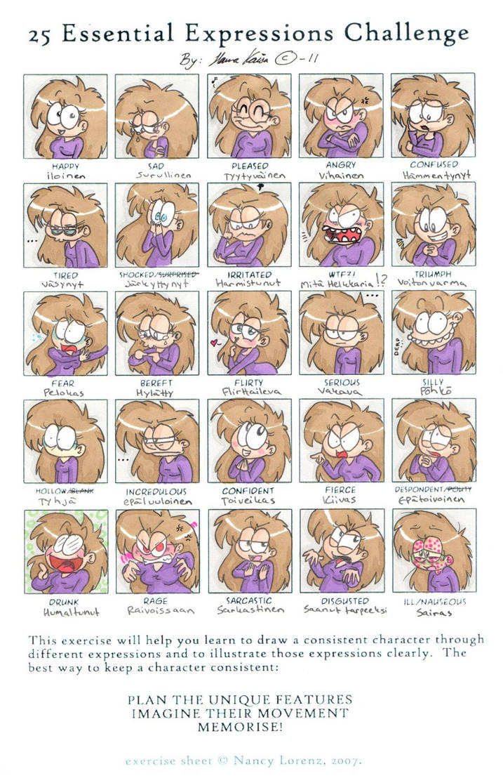 25 expressions meme by Hapatus