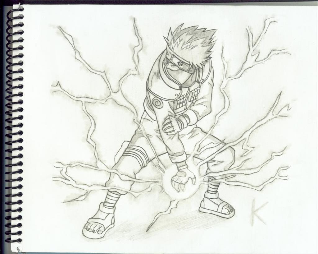 How To Draw Kakashi Chidori.