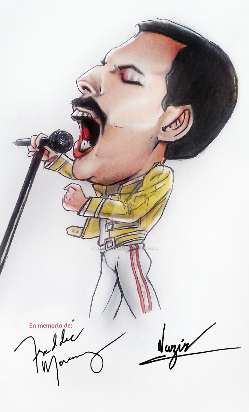 Freddie Mercury Cartoon by AspergerArt on DeviantArt