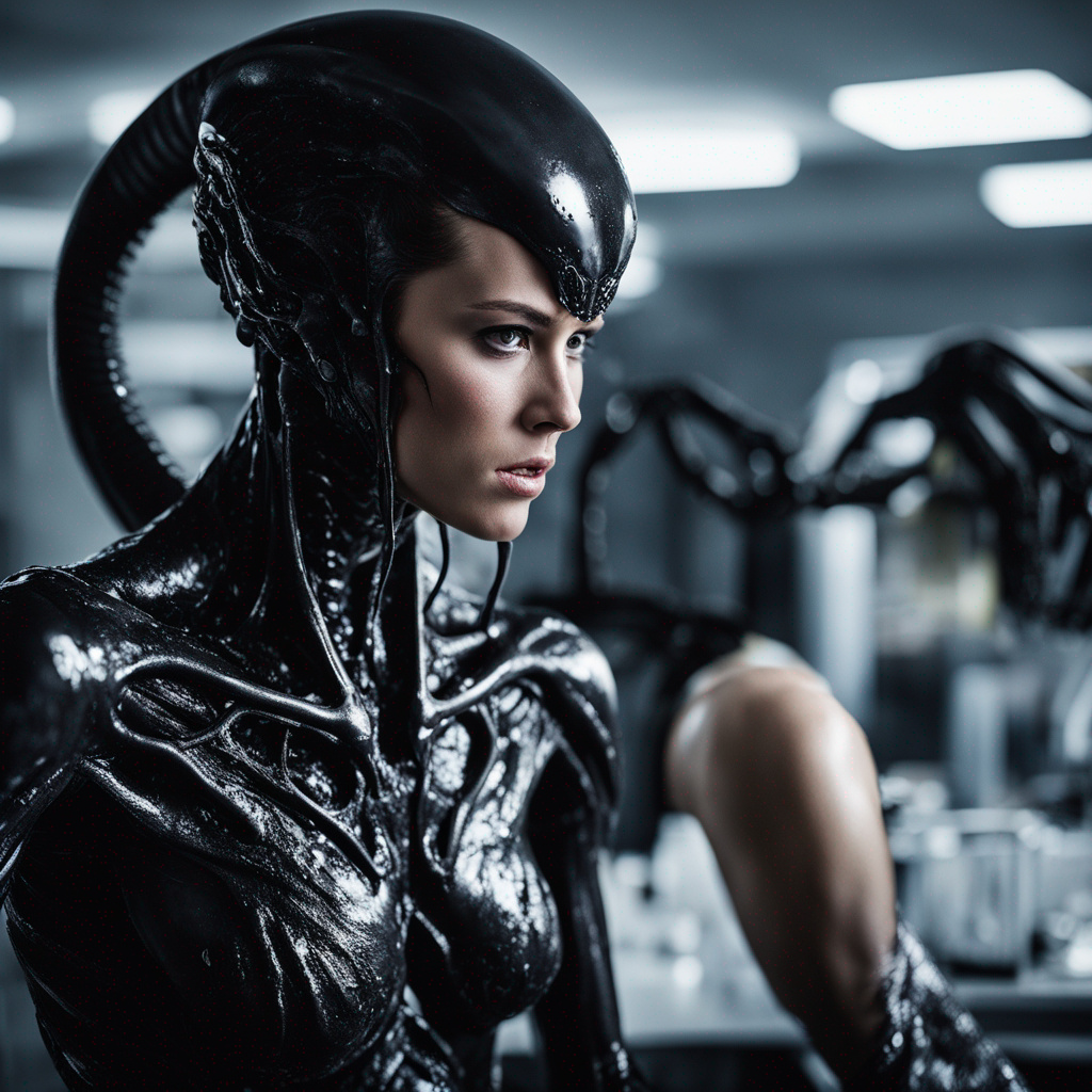 Xenomorph Using Computer In A Research Lab, Female Xenomorph Transformation by VonBernhardt on ...
