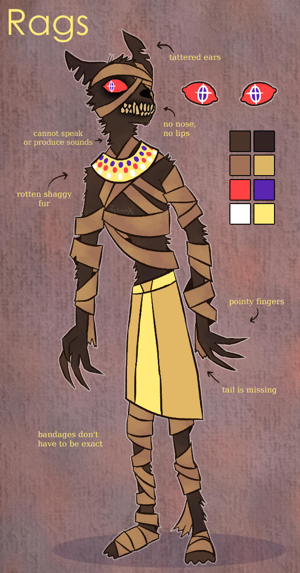 Rags reference sheet by ZjeroXytz on DeviantArt