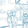 Steve and Sherry Meet Sans and Frisk (UT x RE)