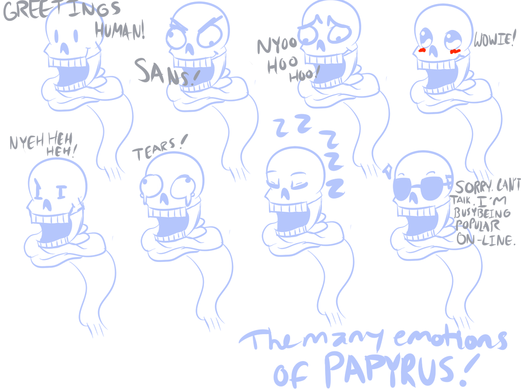 The Multiple Emotions of Papyrus the Skeleton