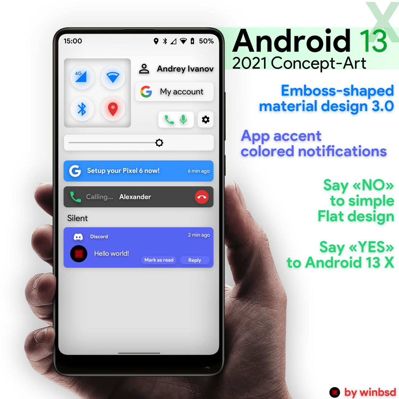 Android 13 X Concept Art (Photoshop) by winbsd on DeviantArt
