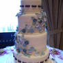 Ribbon wedding cake