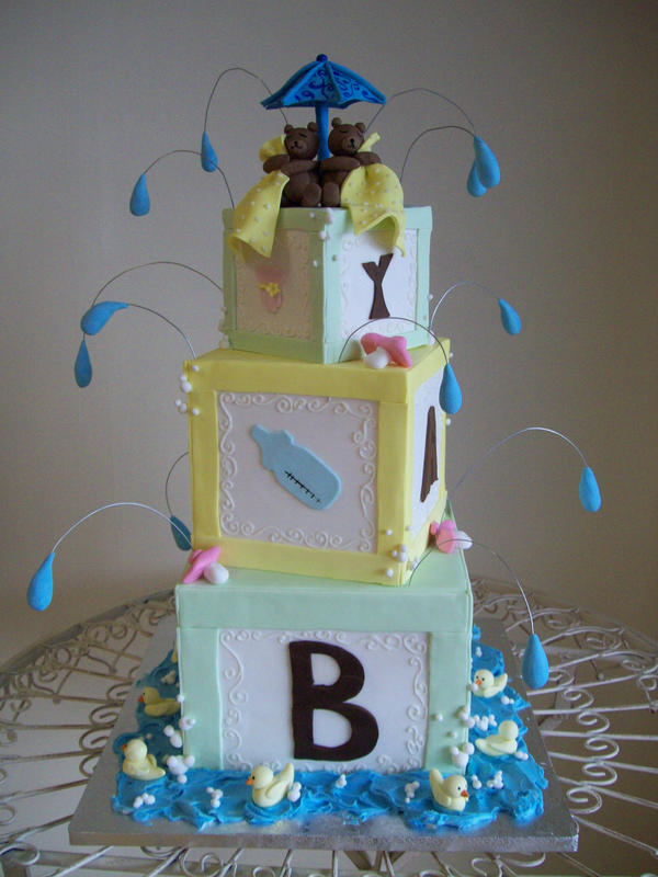 Baby blocks cake