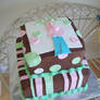 Square baby shower cake