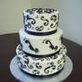 scroll wedding cake