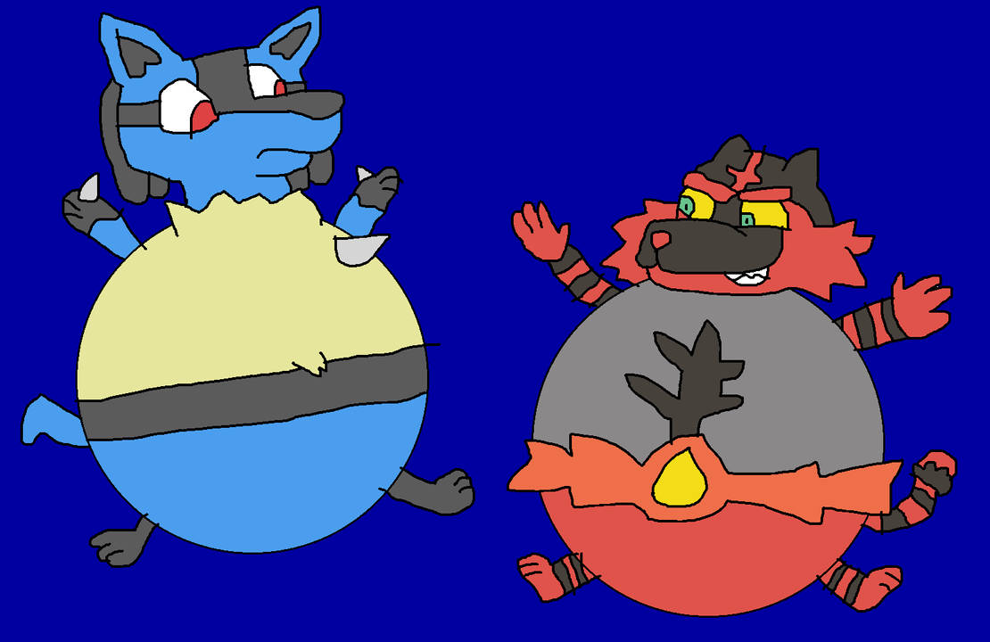 Lucario and Incineroar Inflation (USA) by FatBBCBestWestern on DeviantArt