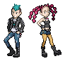 Punk Guy and Punk Girl (XY) - Trainer Sprites