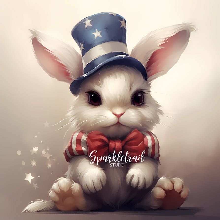 Patriotic Rabbids PATRIOTIC BUNNY - ADOPTABLE by SparkletrailStudio on DeviantArt