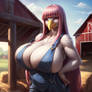 Pink Haired Farm Chicken Girl