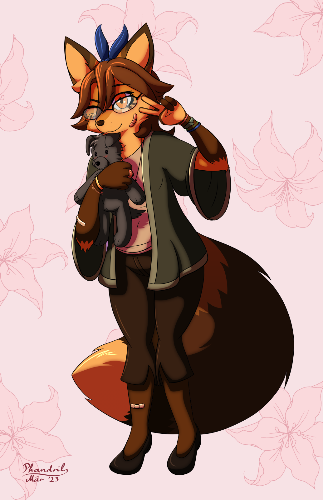 Rii with plushie by Phandril on DeviantArt