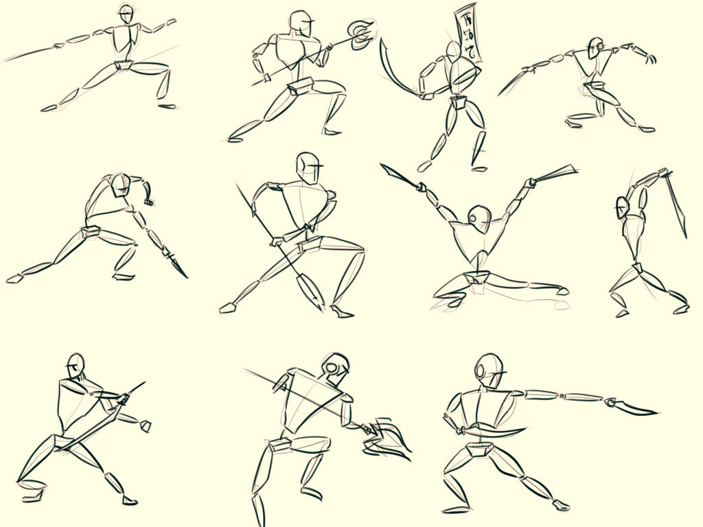 Action Pose Practice by basic-rubric on DeviantArt