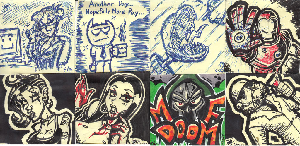 Sticky Note Doodles by hooksnfangs on DeviantArt