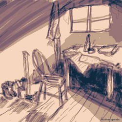 quiet place in the weather station - sketch