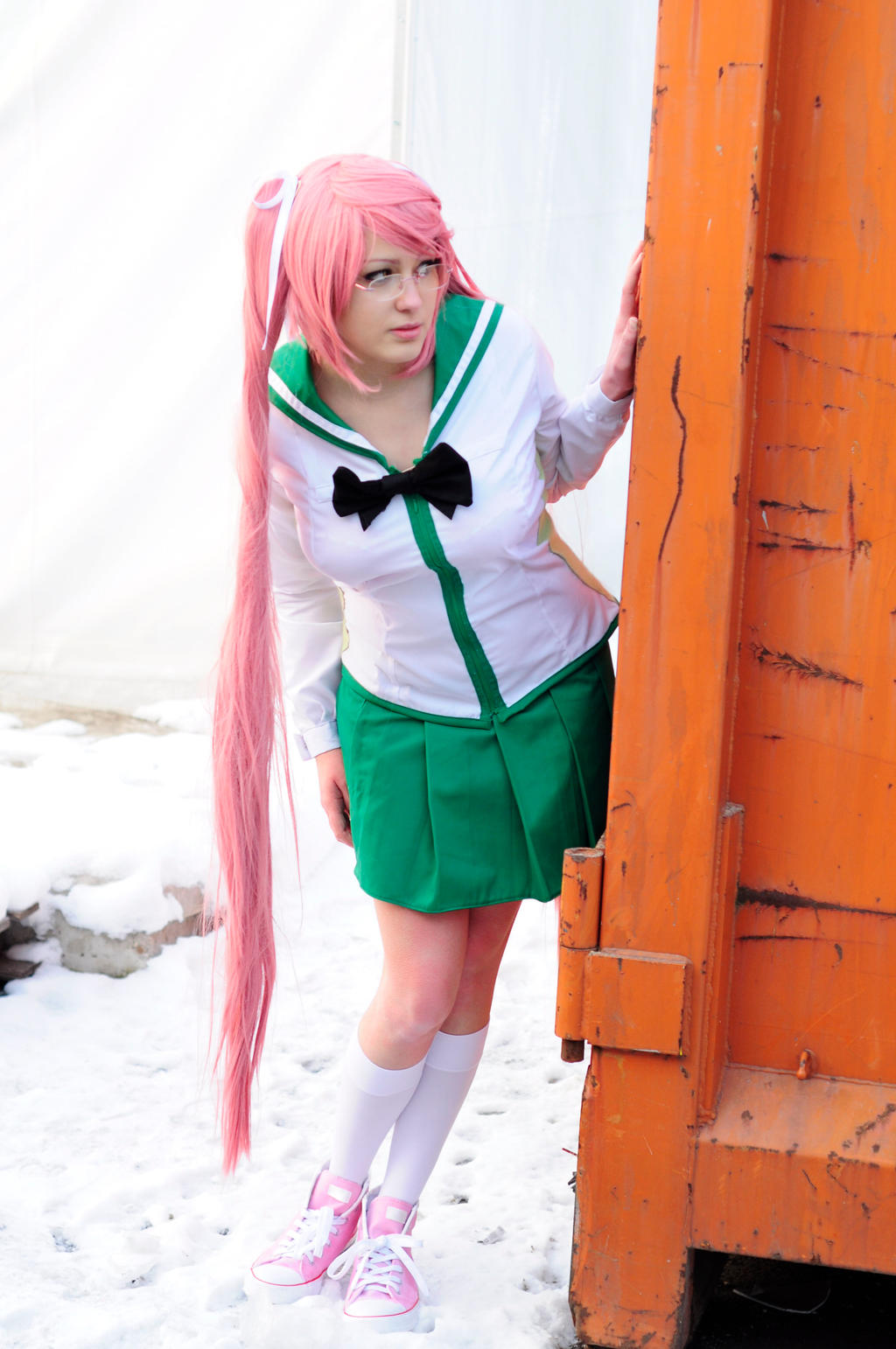 Safe for this moment. Saya cosplay.