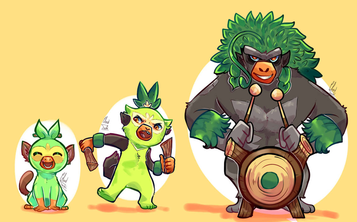 Grookey's evolution ! by Cloudsushi57 on DeviantArt