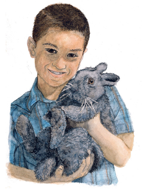 Elijah and Snuggles the Bunny