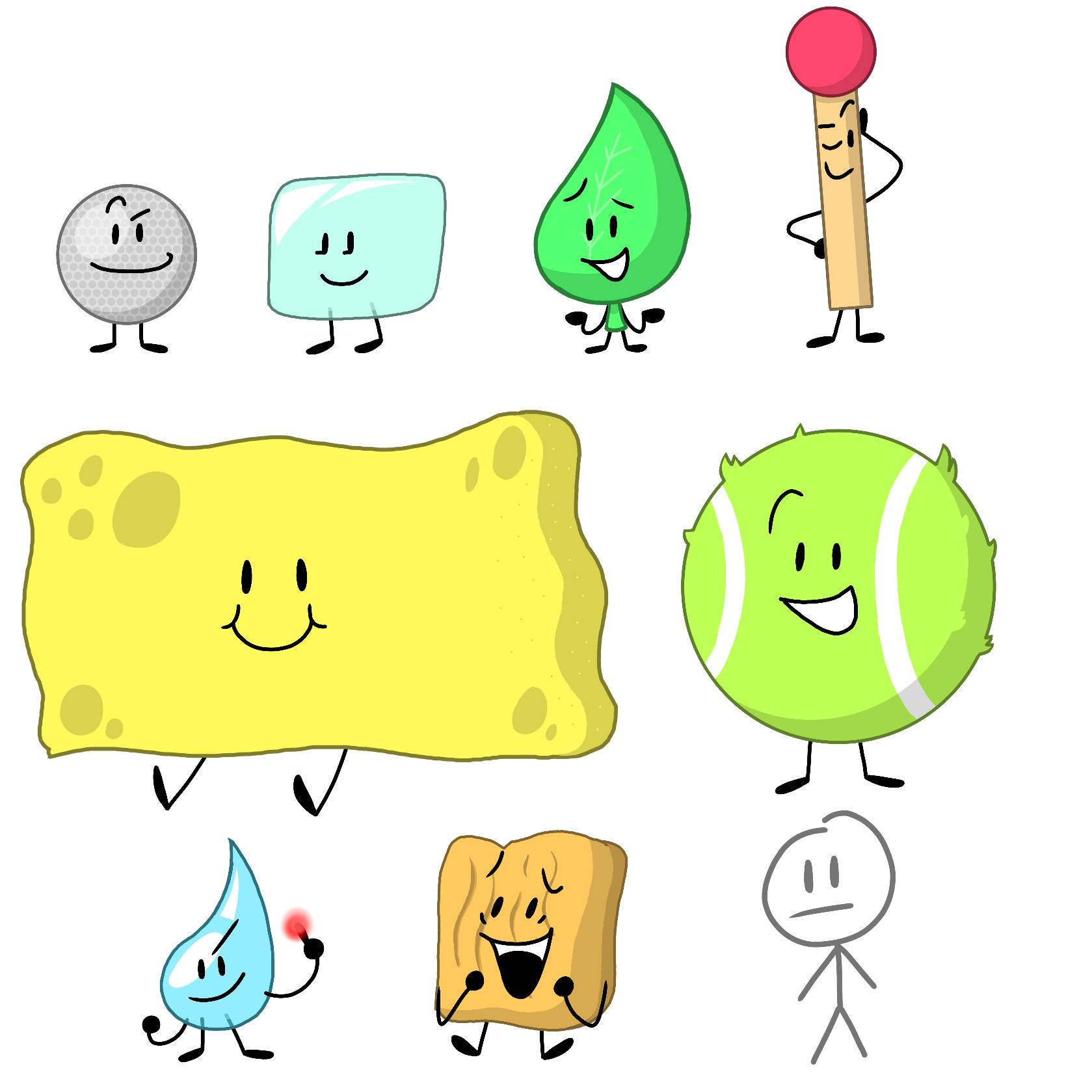My BFDI character redesigns: Wave 3 by DerekMundo on DeviantArt