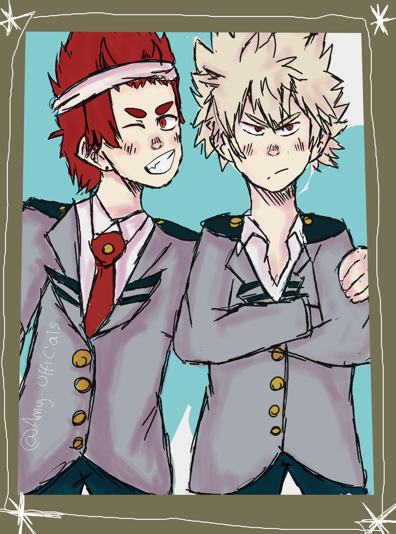 Kirishima And Bakugo by Amy-officials on DeviantArt