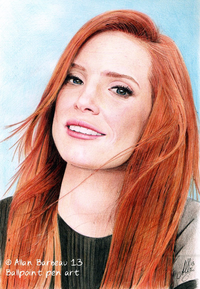 Ballpoint pen art - Jessica Chastain