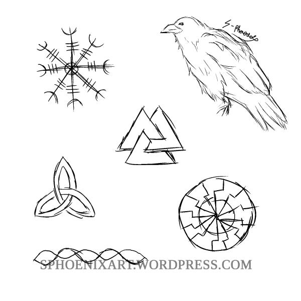 Daily Drawing 2019 - 13 March - Norse Symbols by S-Phoenix on DeviantArt