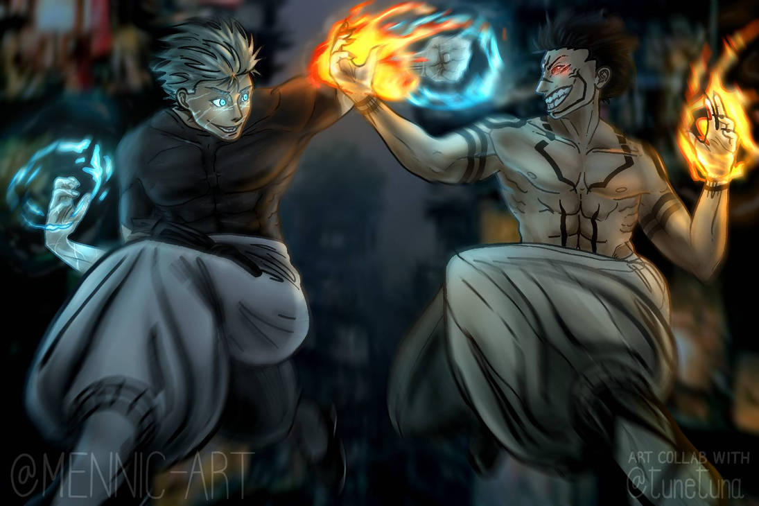 Gojo Satoru fighting with Sukuna by MENNIC-ART on DeviantArt