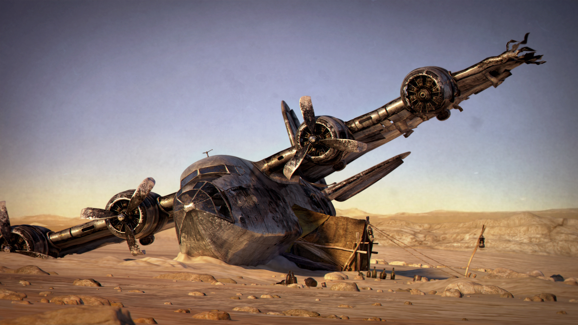 Plane Desert Wreck 01