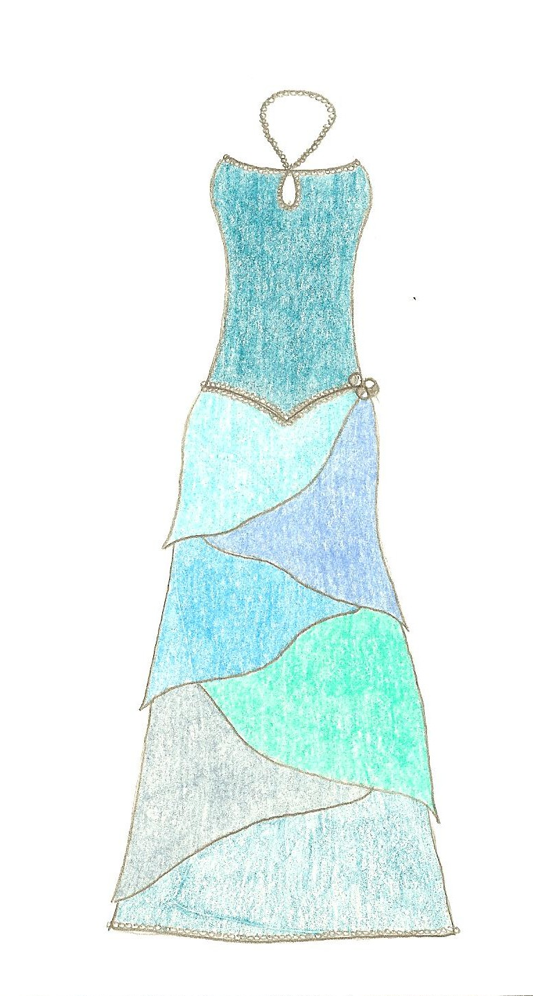 Aqua Petal-dress design