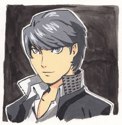 Persona 4 Yu Narukami Gouache Fanart