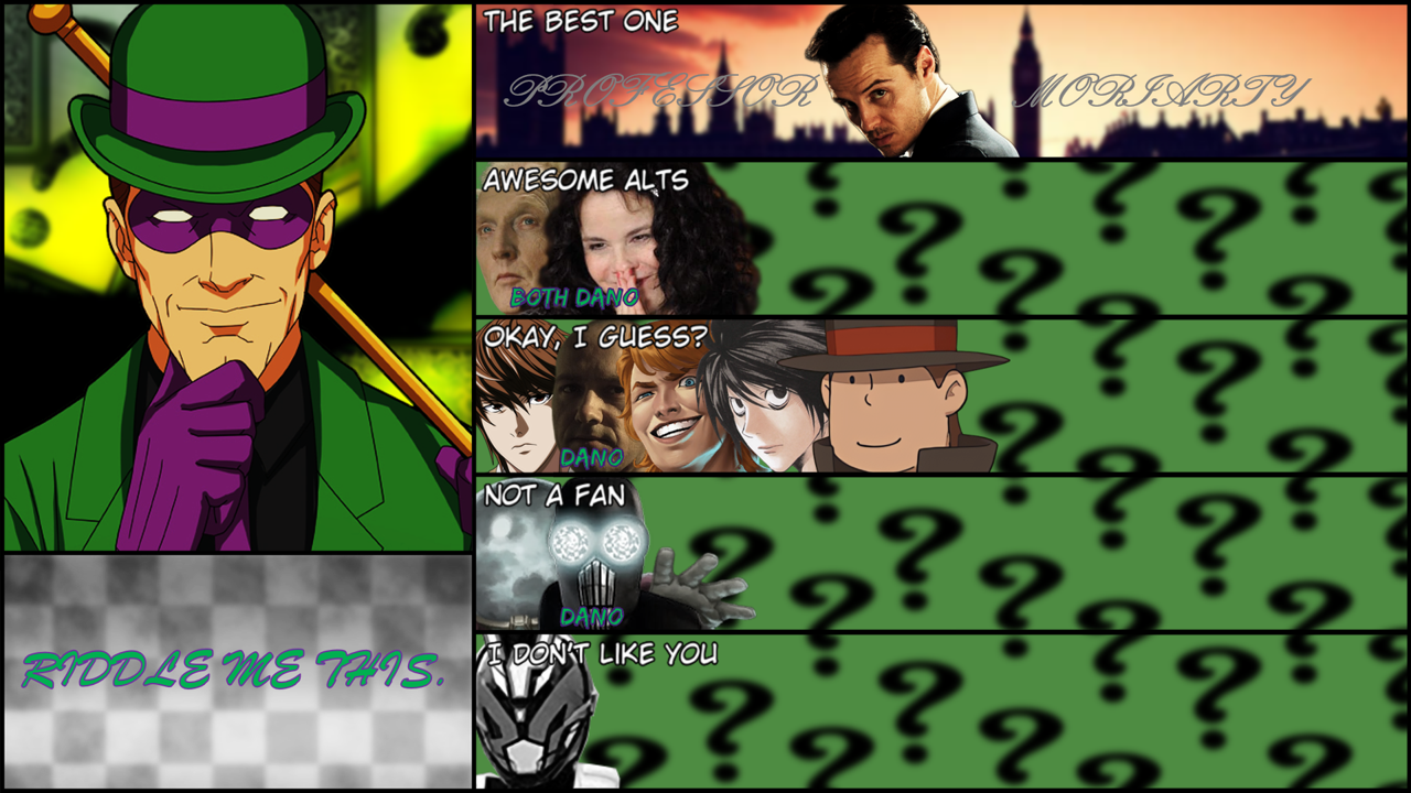 All Riddler Forms Riddler Tier List by King-DMind on DeviantArt