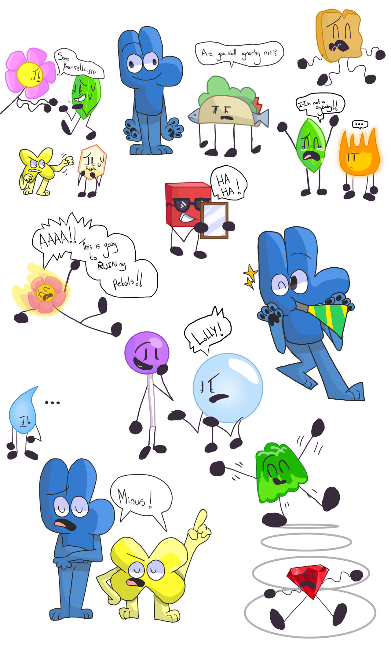 Bfb 20!-weird doodle sheet by smartie-animations on DeviantArt