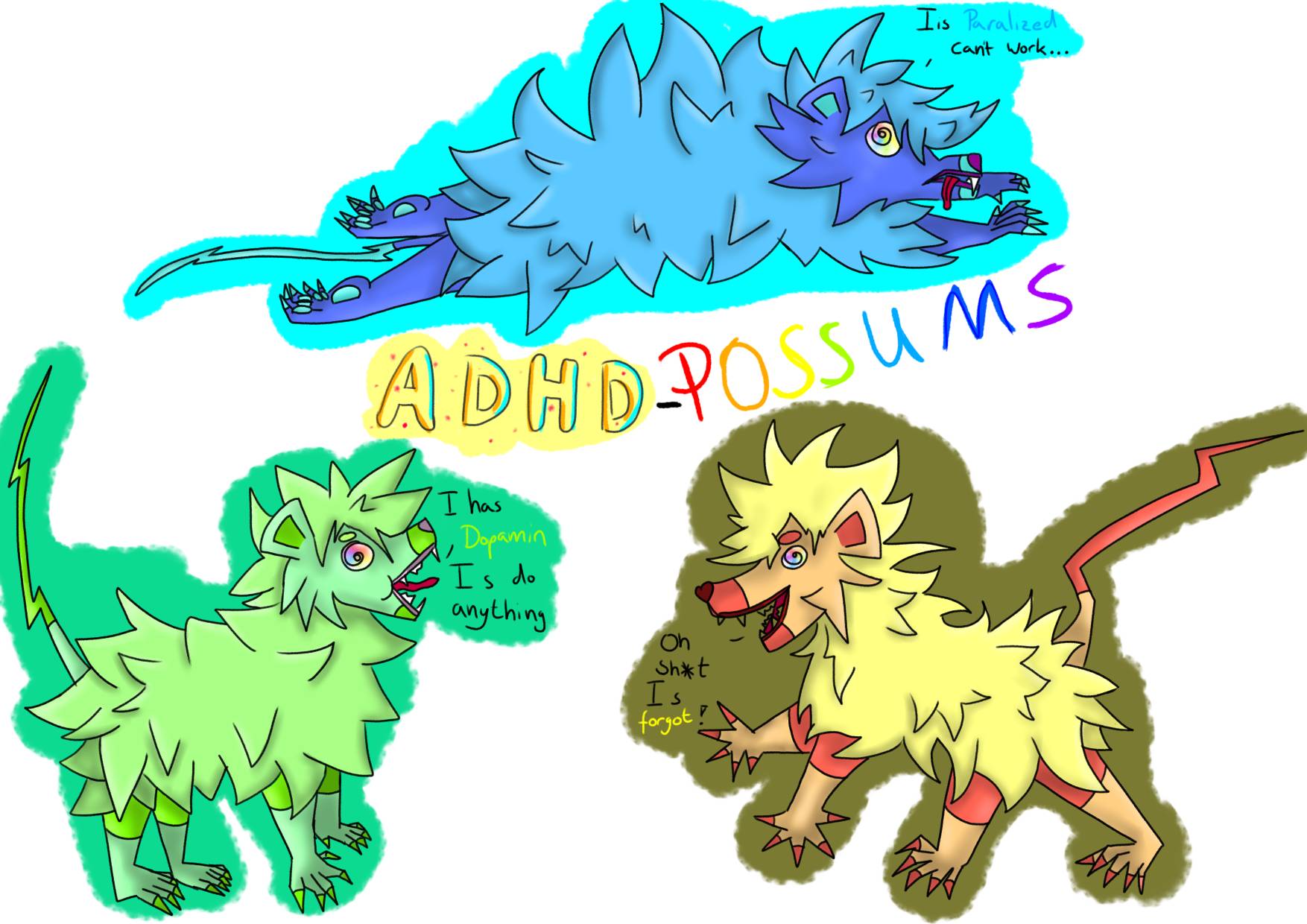Adhd Deviantart ADHD - Possums by AiMidoriMamoru on DeviantArt
