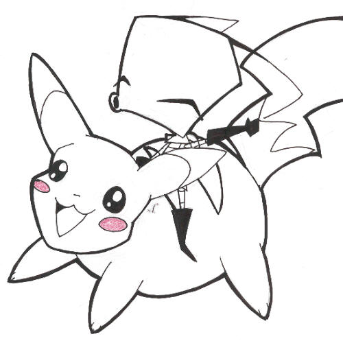 INVADER ZIM RIDING A PIKACHU