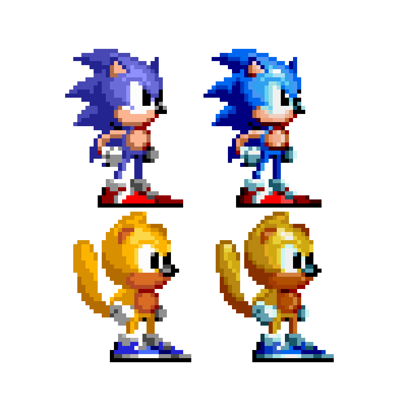 ManiaFied S1 Styled Sprites (Sonic and Ray) by 13939483jr on DeviantArt