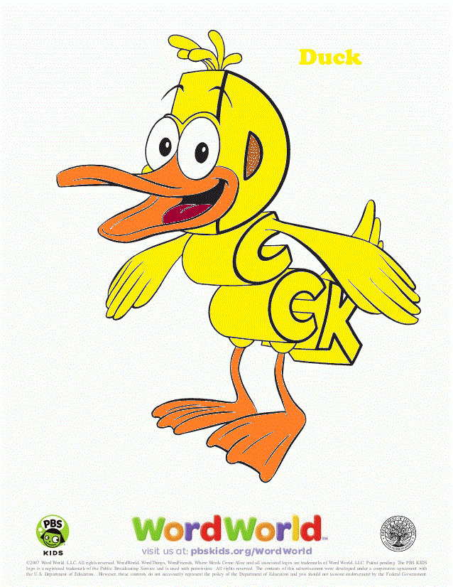 Duck from WordWorld colored by MelissaFrogFan on DeviantArt