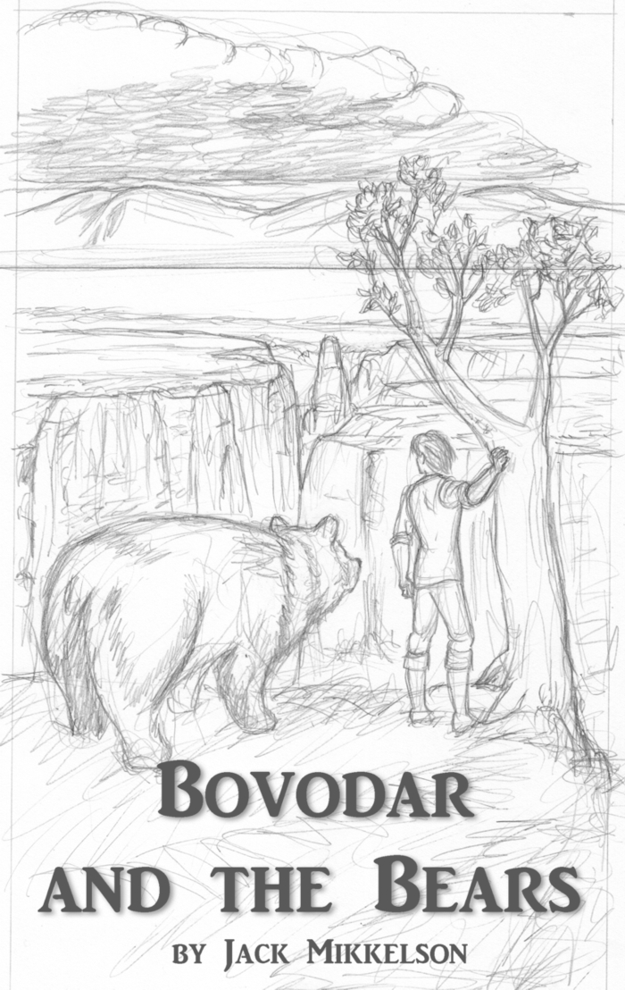 Bovodar and the Bears novel cover sketch