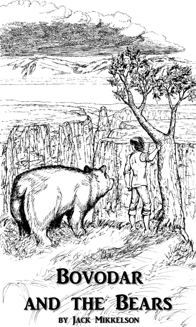 Bovodar and the Bears novel cover lineart