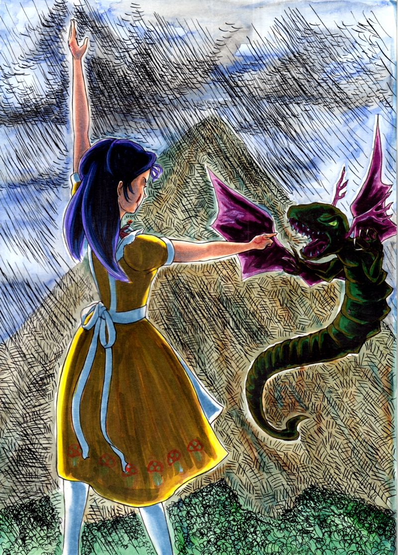 Dragon of the Depths vs Girl a mile high