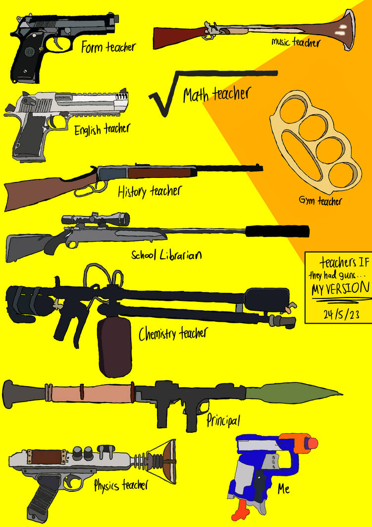 Name A Random Gun Teachers if they had guns...MY take on it by rrrandomnamelolol on ...