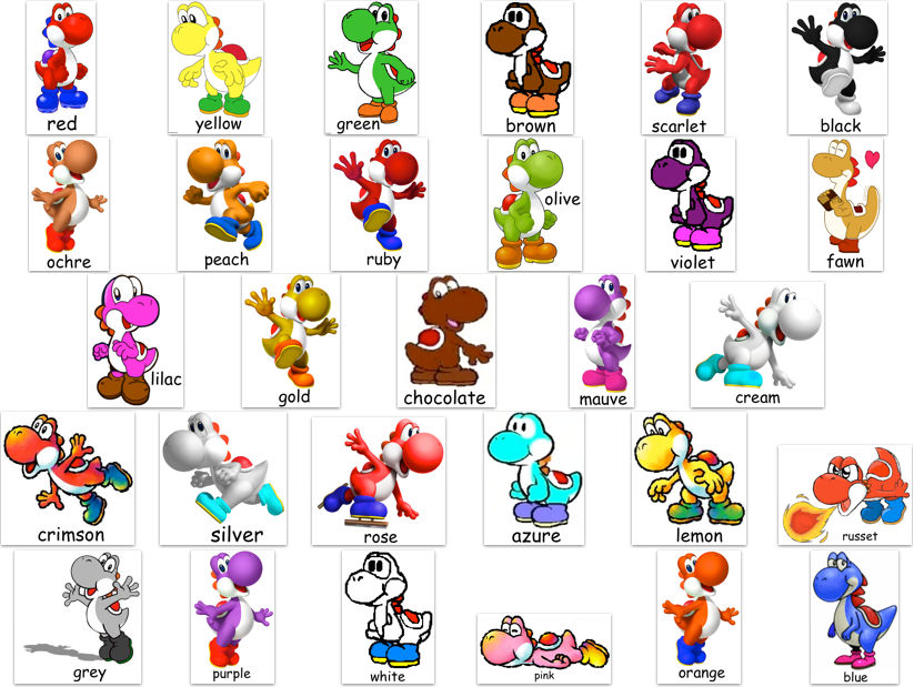 Yoshi Colors Ensemble by Brian-Draney on DeviantArt