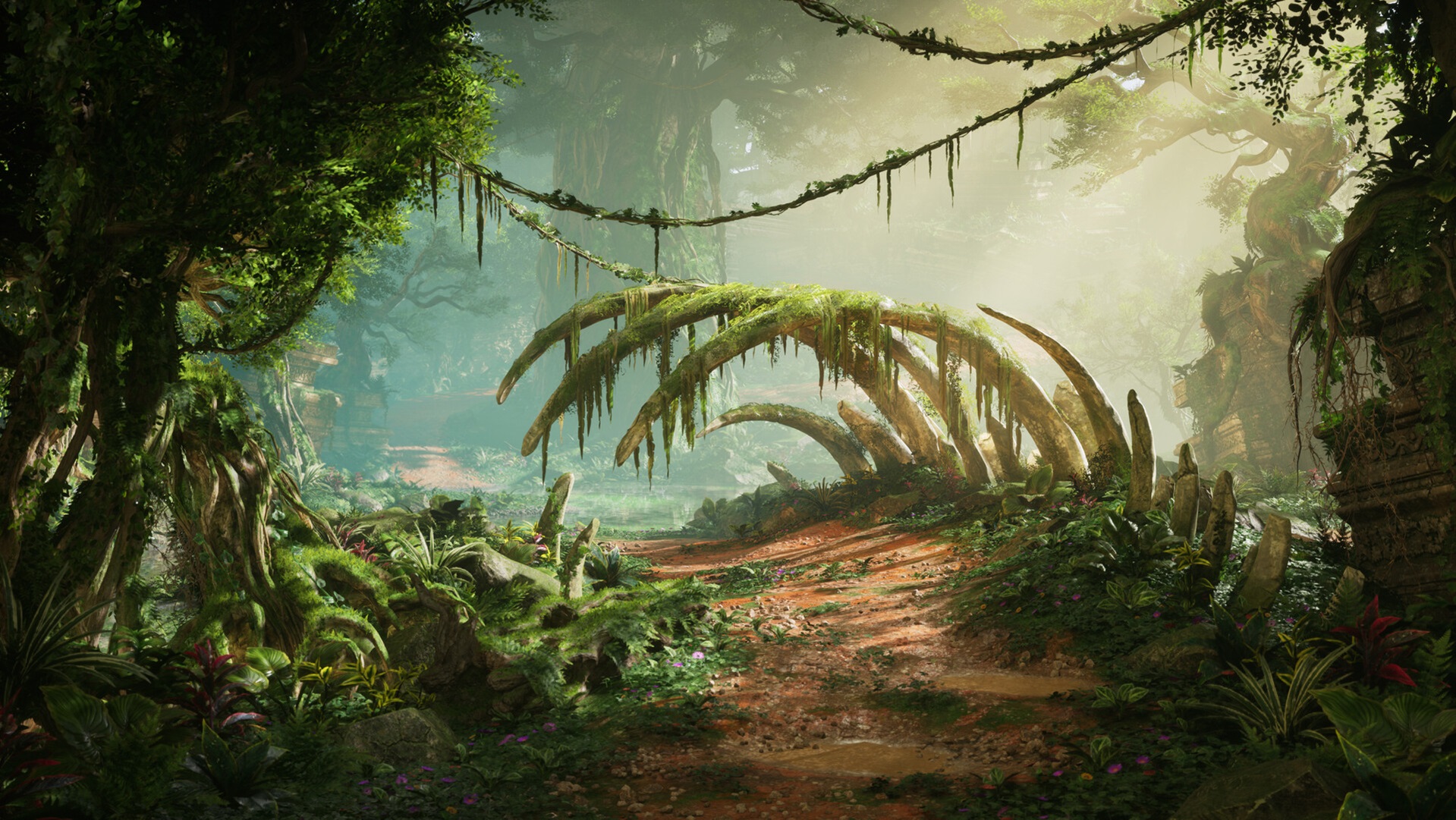 Jungle Path Scene by hamaterasu25 on DeviantArt