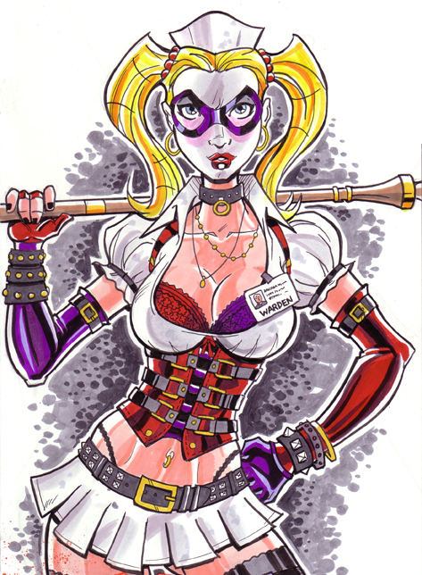 Arkham Asylum Harley Quinn Sketch Cover