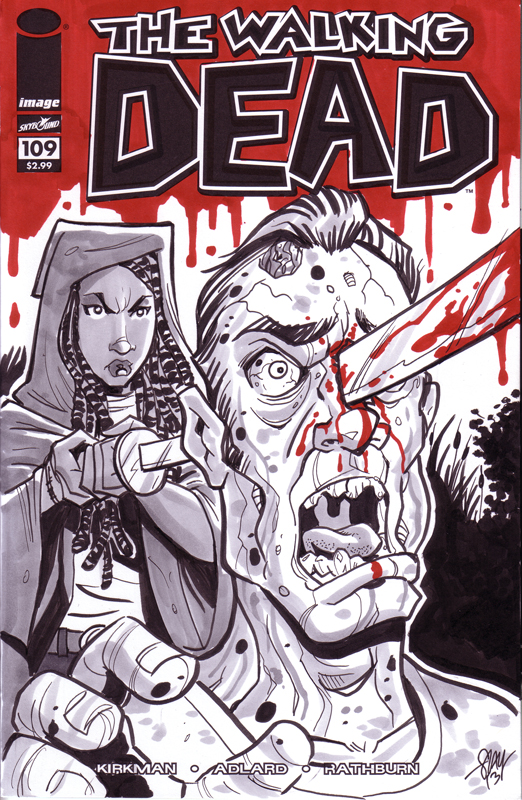 Walking Dead Michonne Sketch Cover