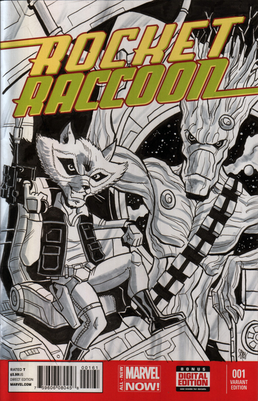 Rocket Raccoon and Groot Sketch Cover