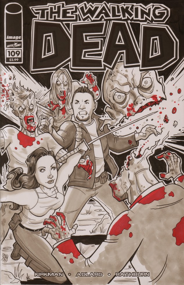 Custom Walking Dead Sketch Cover