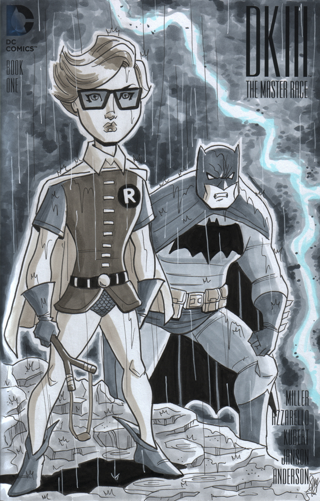 Dark Knight and Carrie Kelley Sketch Cover