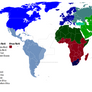 World cultures map  western world eastern world