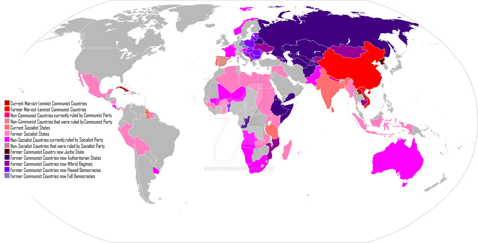 Communism socialism map (2013)